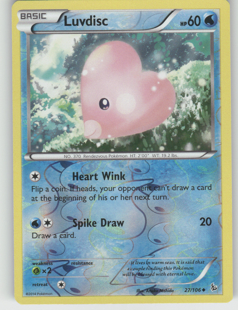 Luvdisc Reverse Holo Uncommon XY - Flashfire 27/106 NM