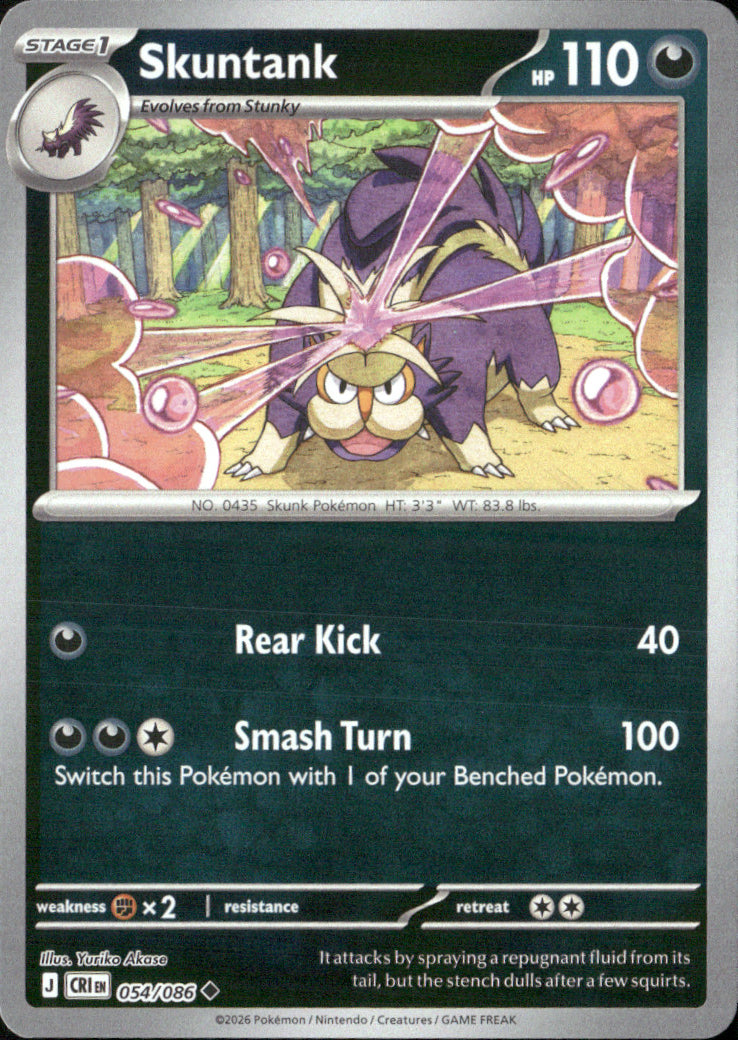 Skuntank Reverse Holo Uncommon ME04: Chaos Rising 054/086 NM