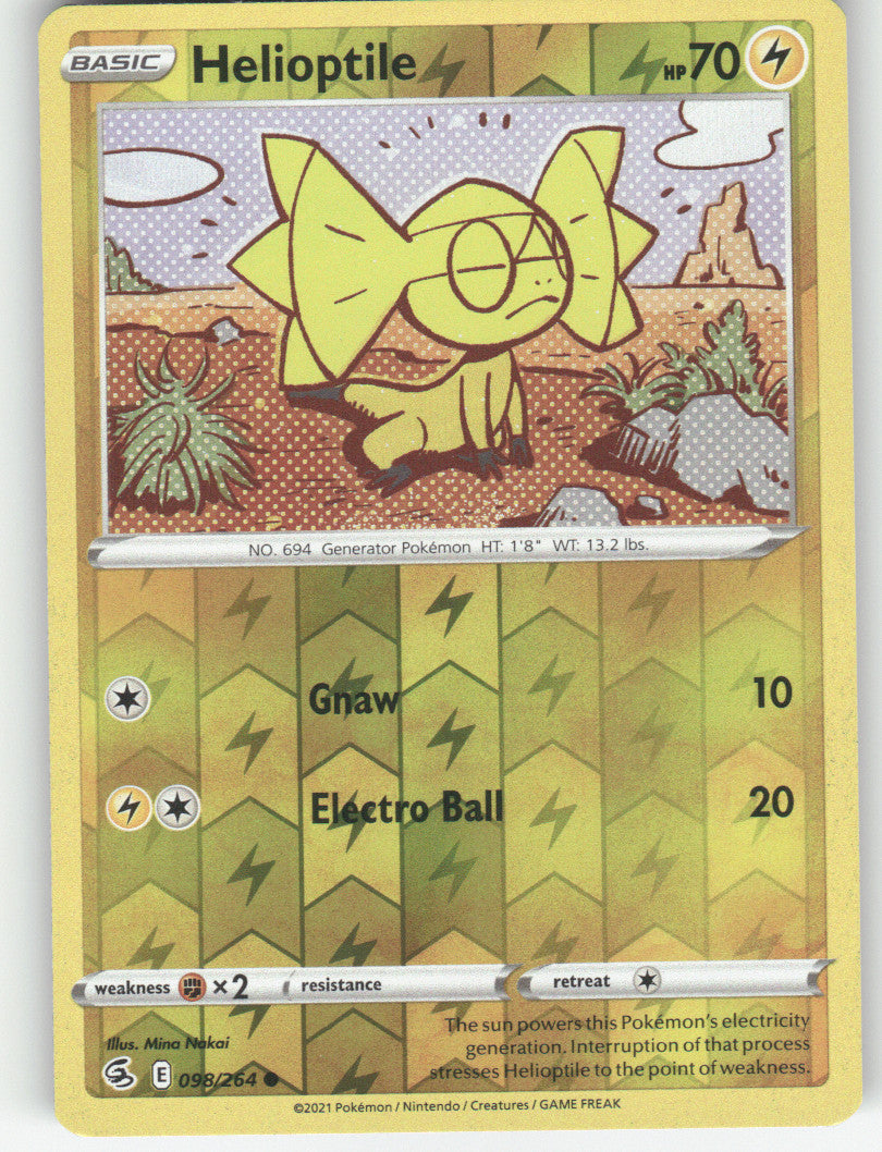 Helioptile Reverse Holo Common SWSH08: Fusion Strike 098/264 NM