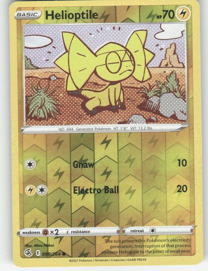 Helioptile Reverse Holo Common SWSH08: Fusion Strike 098/264 NM
