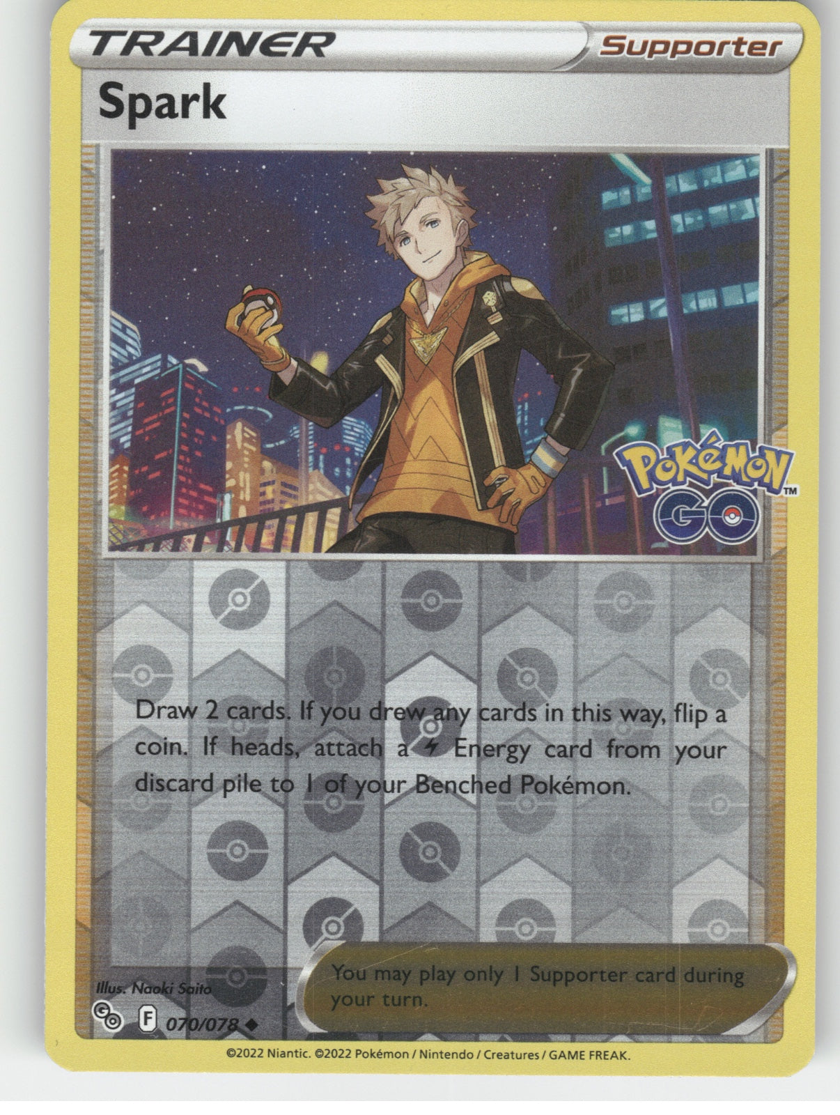 Spark Reverse Holo Uncommon Pokemon GO 070/078 NM