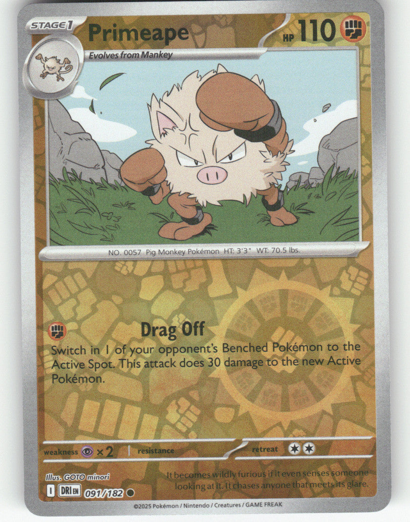 Primeape Reverse Holo Common SV10: Destined Rivals 091/182 NM