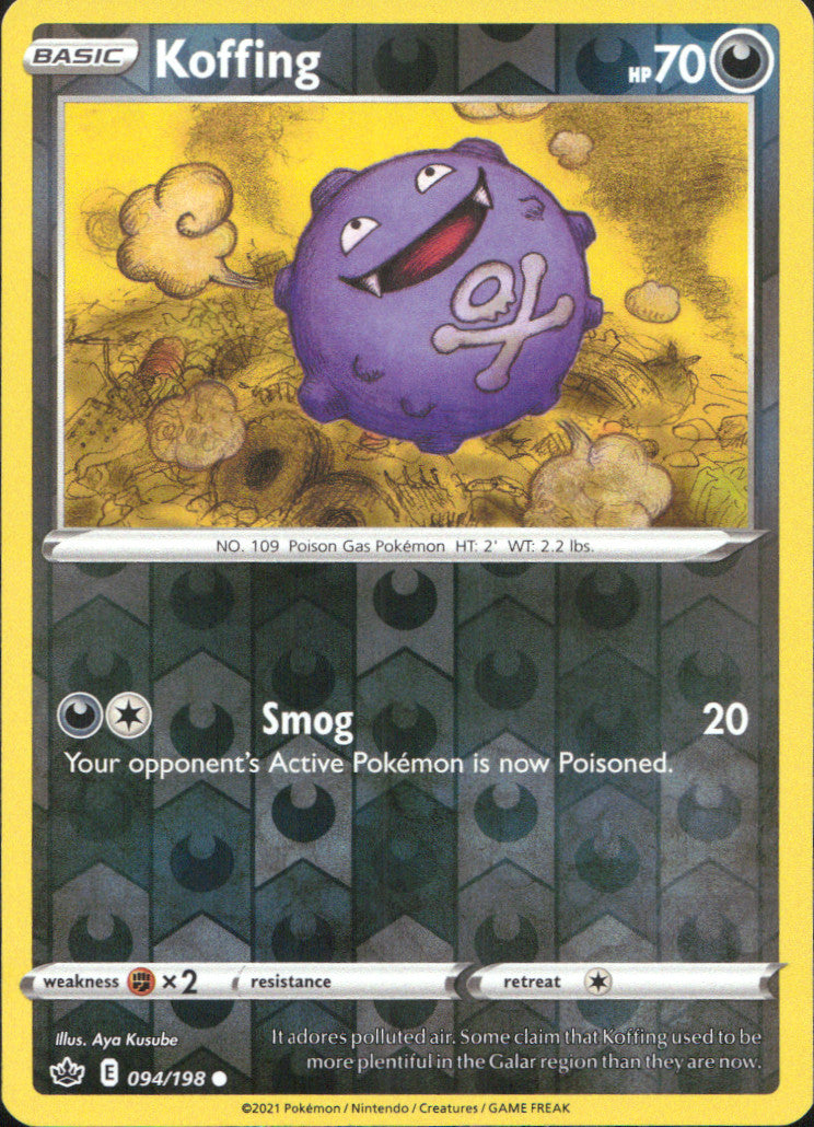 Koffing Reverse Holo Common SWSH06: Chilling Reign 094/198 NM