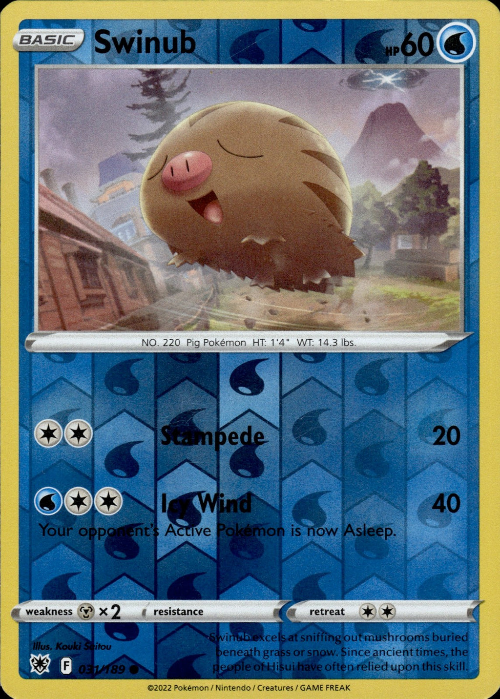 Swinub Reverse Holo Common SWSH10: Astral Radiance 031/189 NM