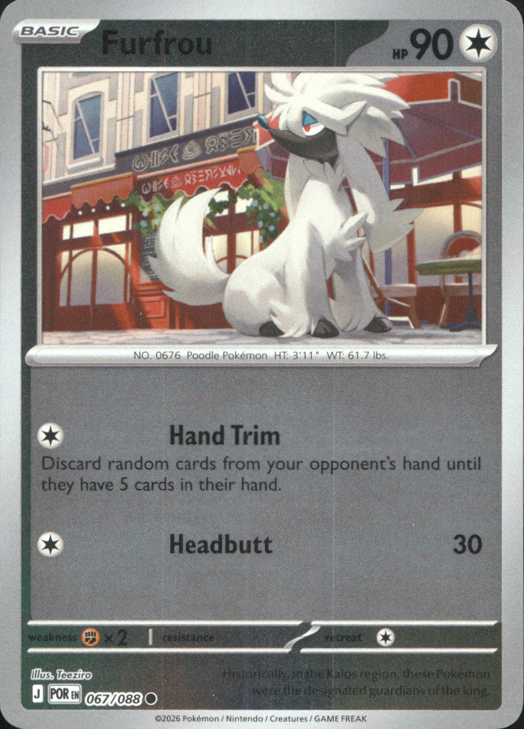 Furfrou Reverse Holo Common ME03: Perfect Order 067/088 NM