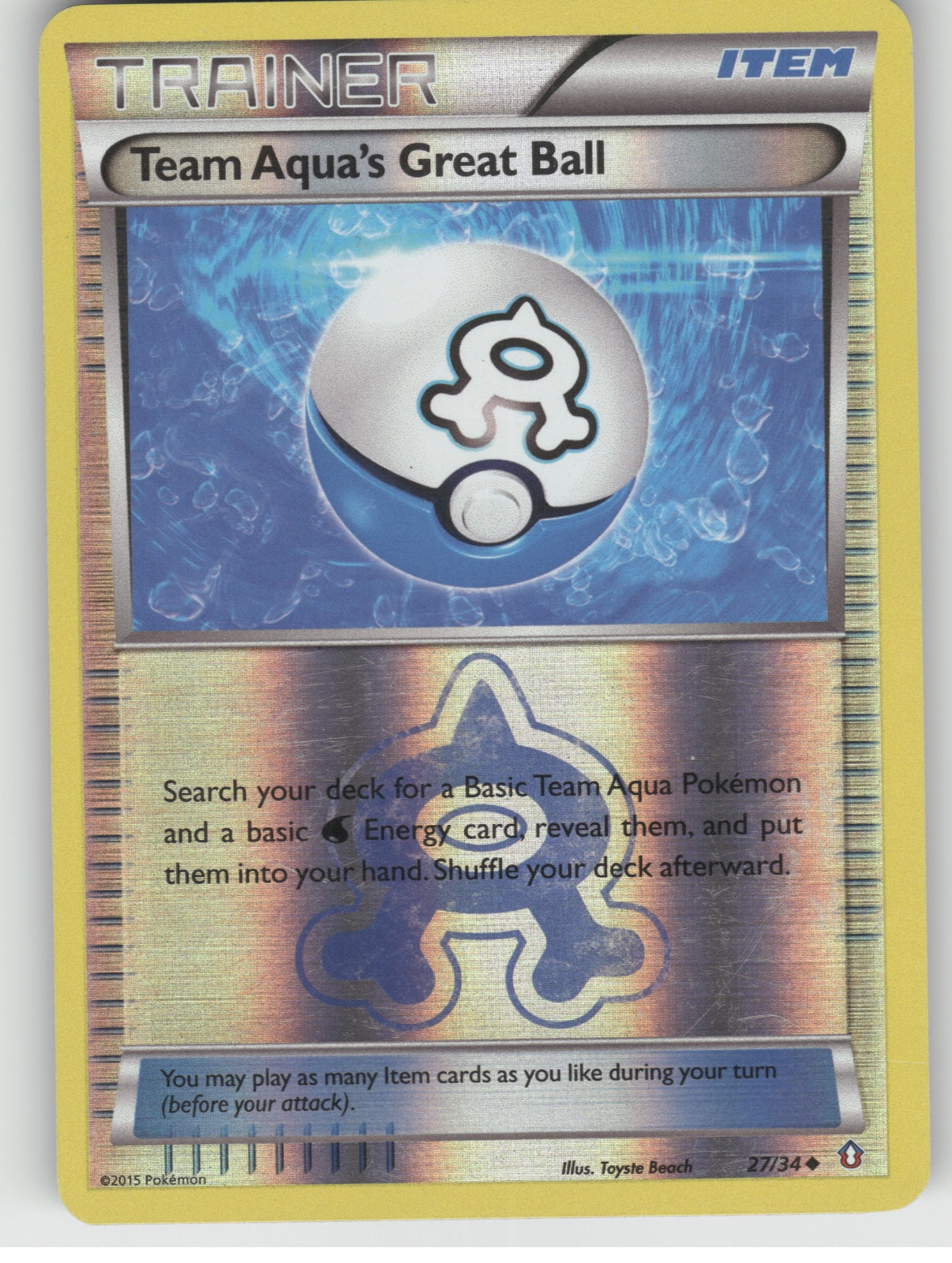 Team Aqua's Great Ball Reverse Holo Uncommon Double Crisis 27/34 LP