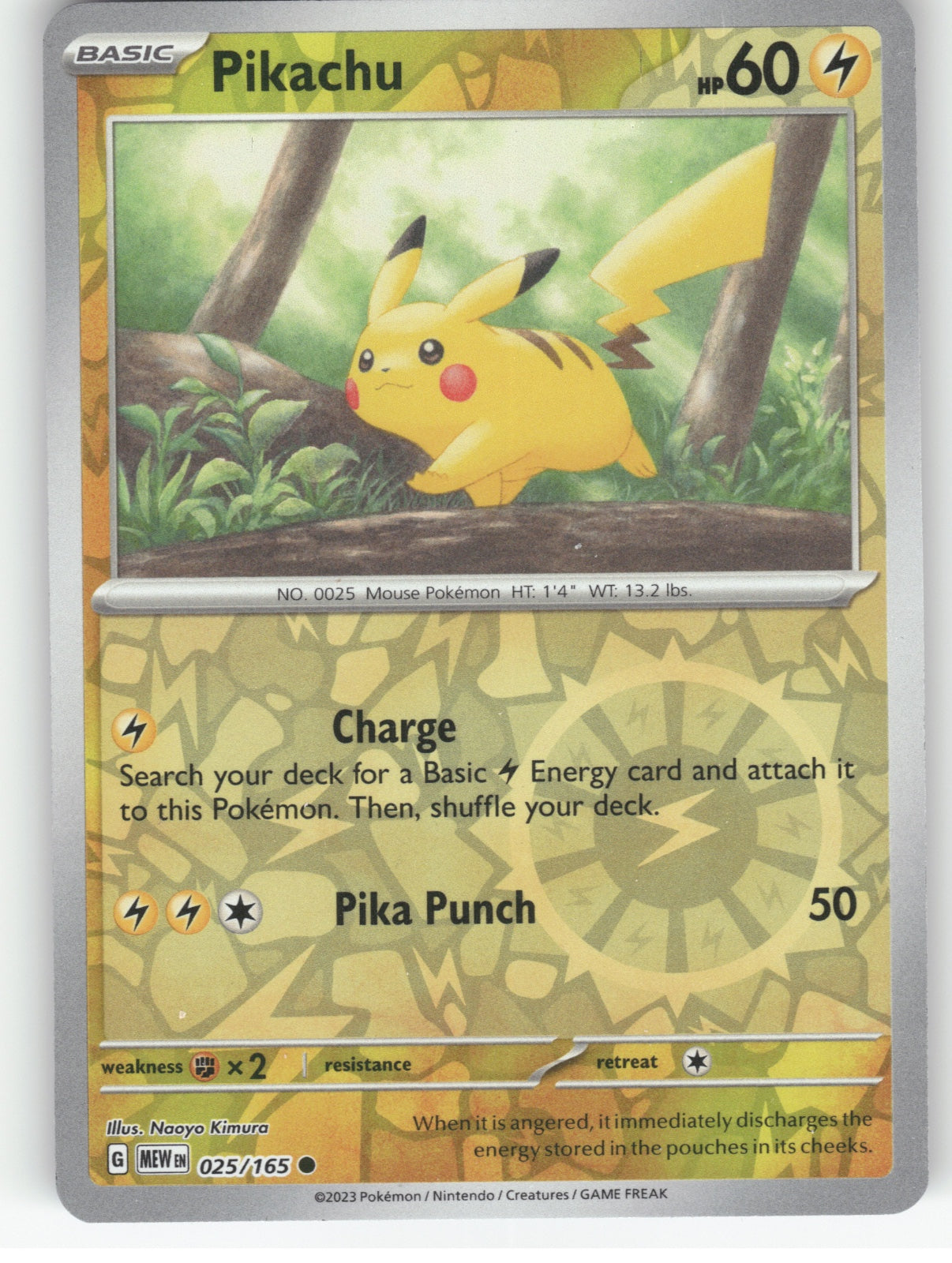 Pikachu Reverse Holo Common SV: Scarlet & Violet 151 025/165 NM