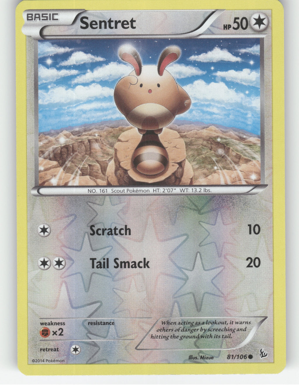 Sentret Reverse Holo Common XY - Flashfire 81/106 NM