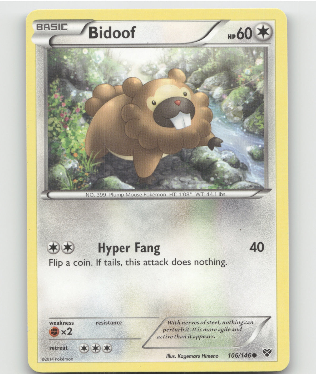Bidoof Common XY Base Set 106/146 LP