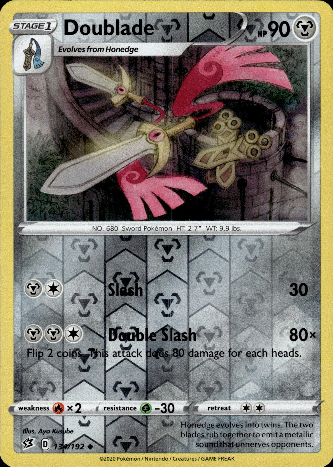 Doublade Reverse Holo Uncommon SWSH02: Rebel Clash 134/192 NM