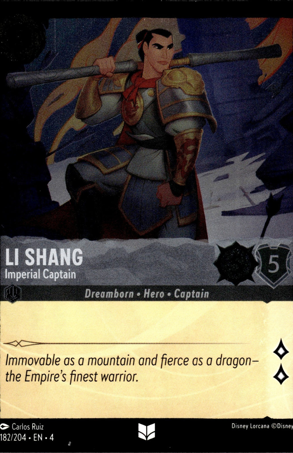 Li Shang - Imperial Captain Cold Foil Uncommon Ursula's Return 182/204 NM