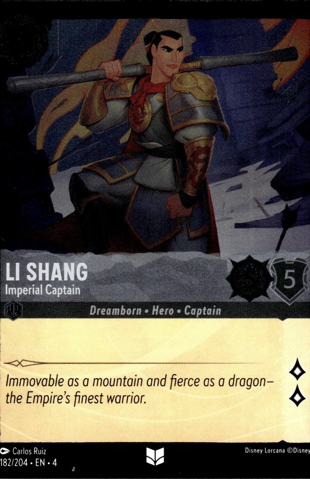 Li Shang - Imperial Captain Cold Foil Uncommon Ursula's Return 182/204 NM