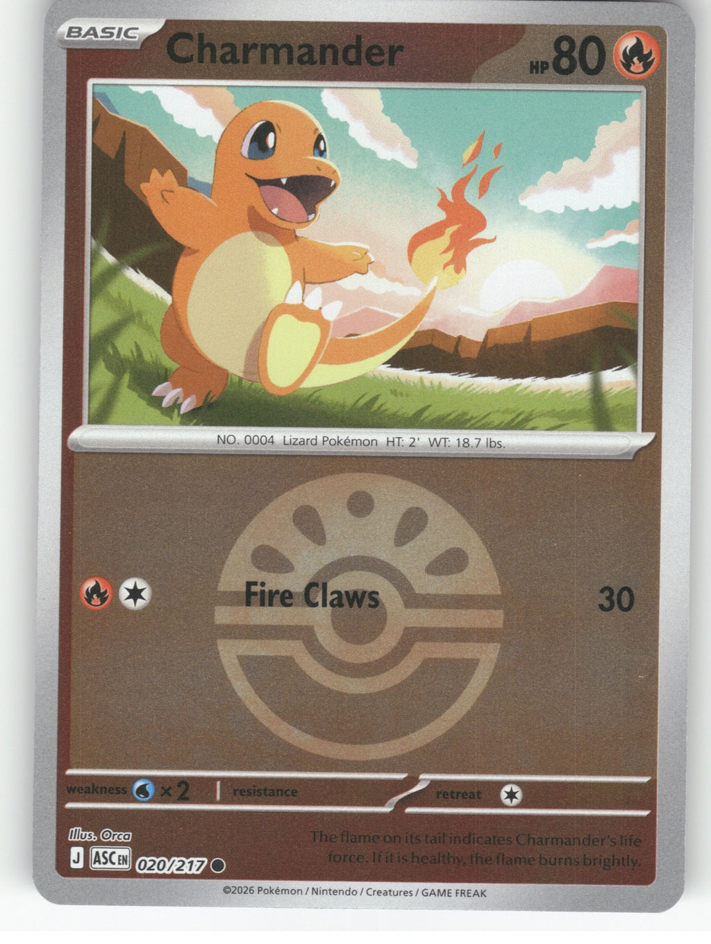 Charmander (Friend Ball) Reverse Holo Common ME: Ascended Heroes 020/217 NM