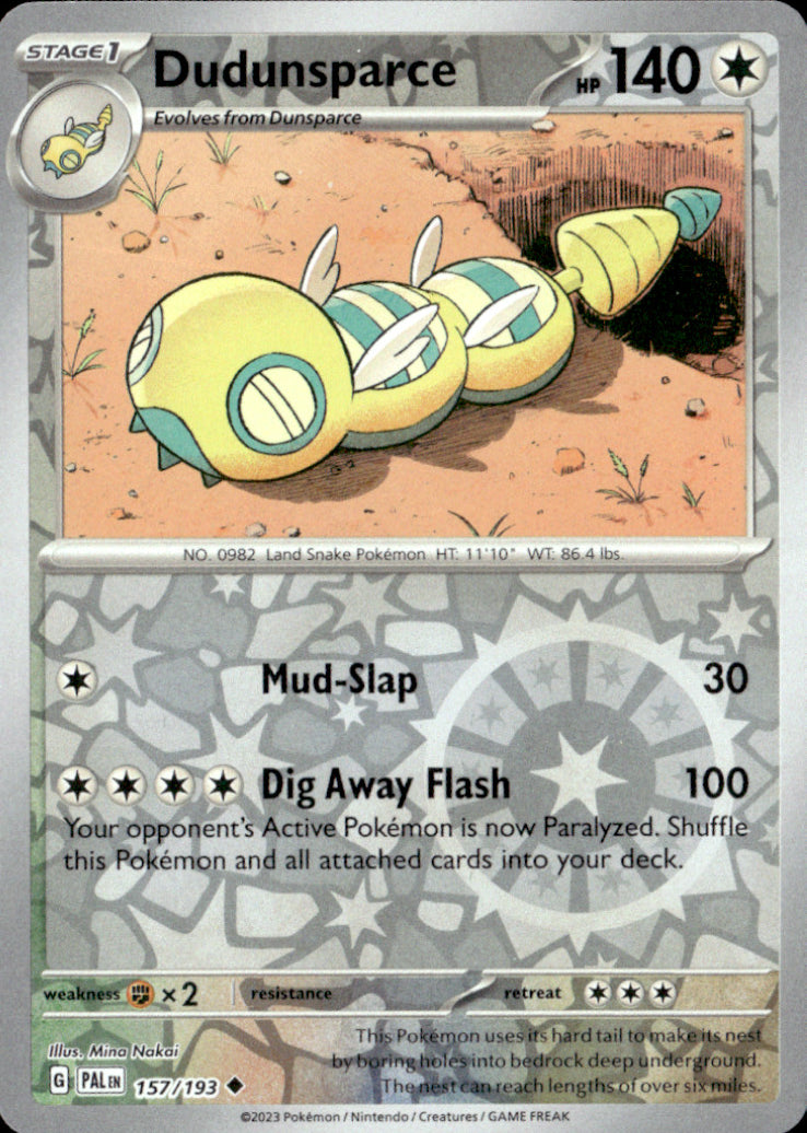 Dudunsparce Reverse Holo Uncommon SV02: Paldea Evolved 157/193 NM