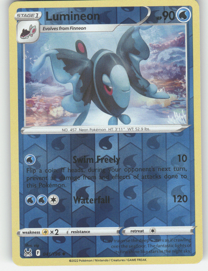 Lumineon Reverse Holo Uncommon SWSH11: Lost Origin 041/196 NM