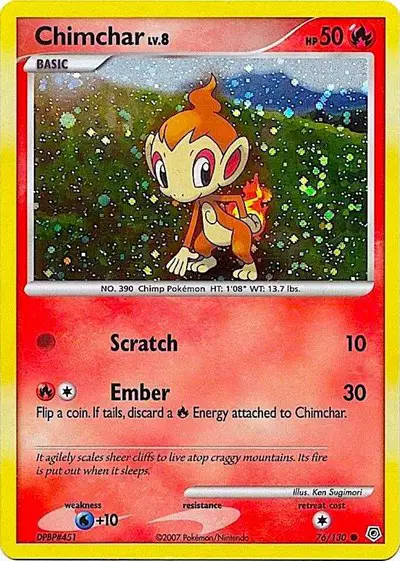 Chimchar - 76/130 (Cosmos Holo) - Miscellaneous Cards & Products (MCAP)