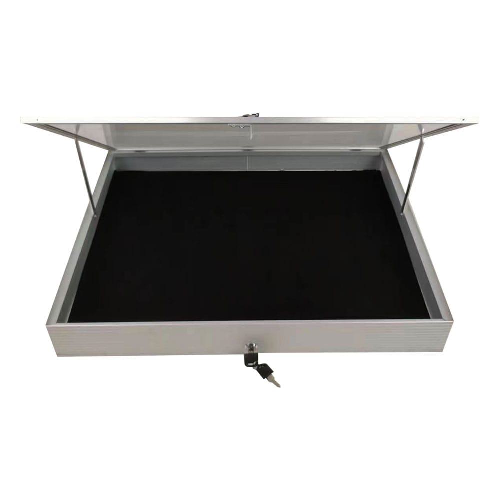 EVORETRO Lockable Display Case 36 x 24 x 4" Silver– Secure Showcase for Collectibles