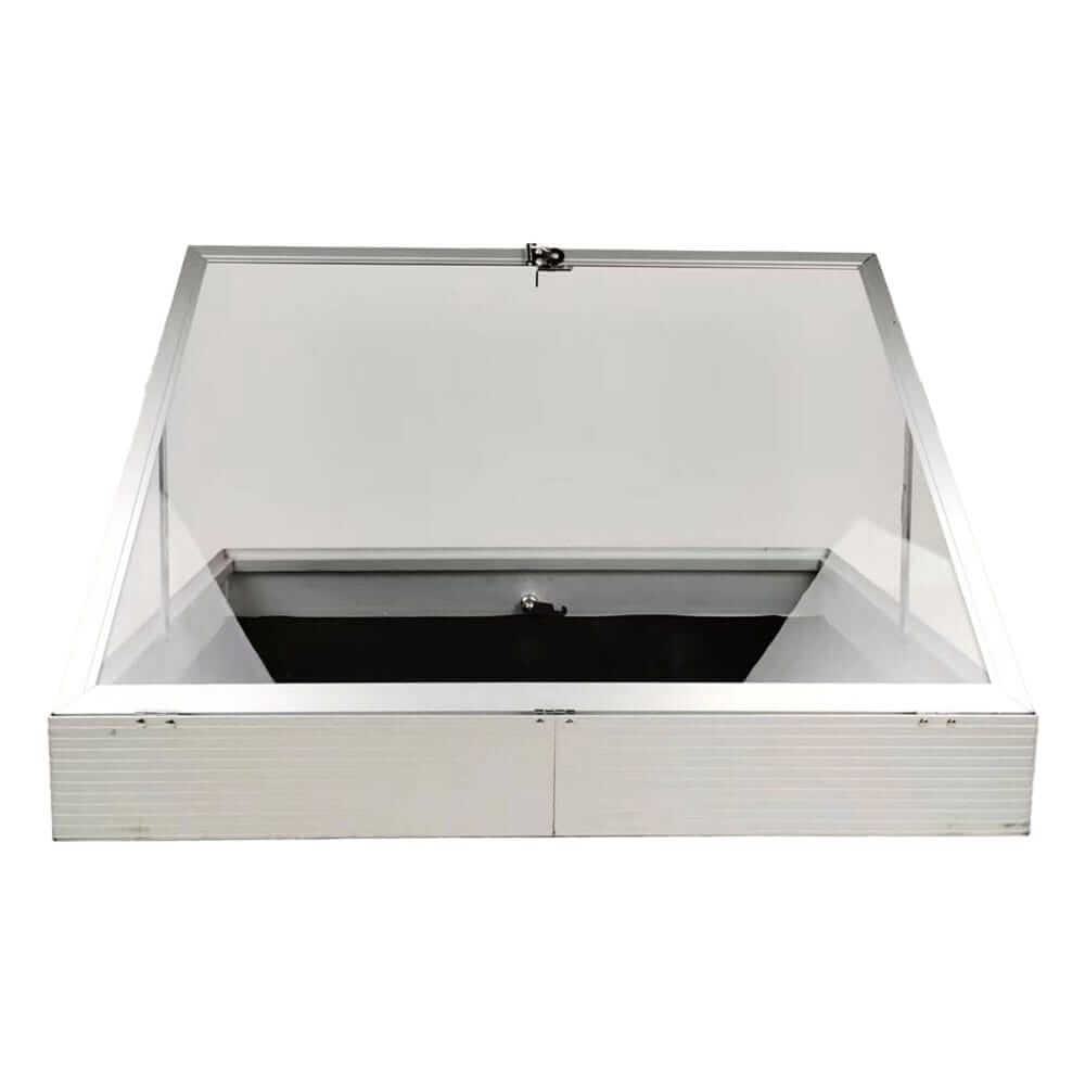EVORETRO Lockable Display Case 36 x 24 x 4" Silver– Secure Showcase for Collectibles