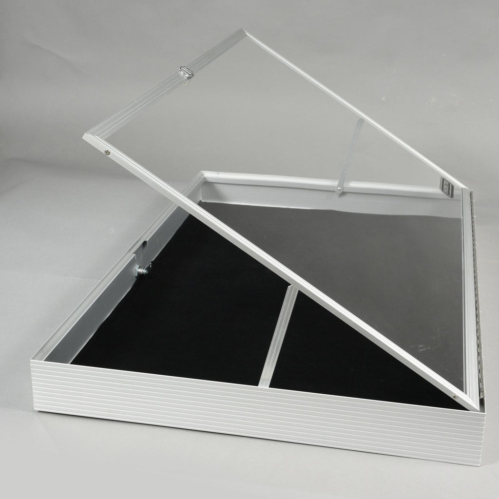EVORETRO Lockable Display Case 36 x 24 x 4" Silver– Secure Showcase for Collectibles