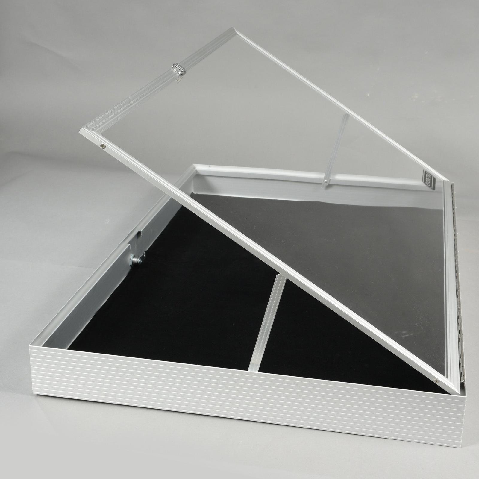 EVORETRO Lockable Display Case 36 x 24 x 4" Silver– Secure Showcase for Collectibles