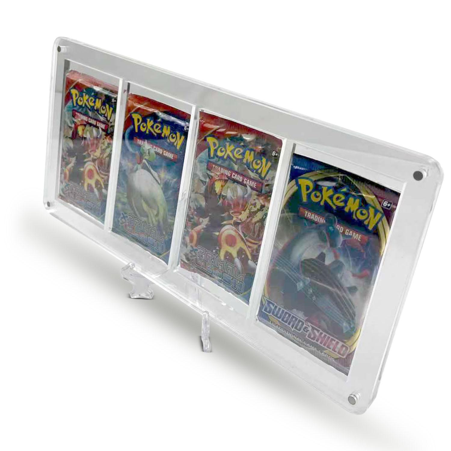 EVORETRO Magnetic Acrylic Booster Pack Display Case 4-Slot