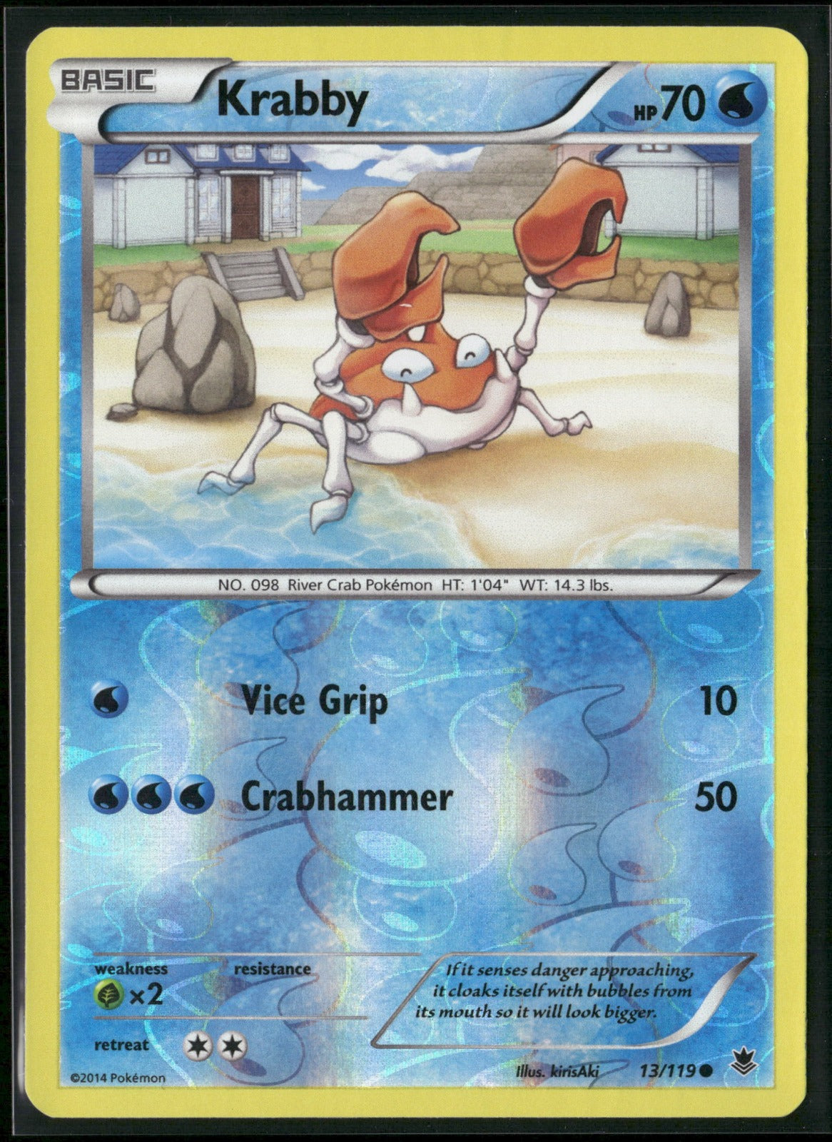 Krabby Reverse Holo Common XY - Phantom Forces 13/119 NM