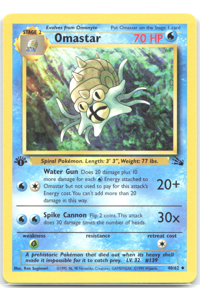 Omastar Unlimited Uncommon Fossil 40/62 LP
