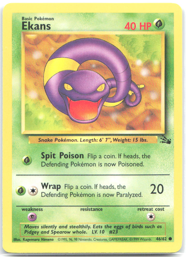 Ekans Unlimited Common Fossil 46/62 NM