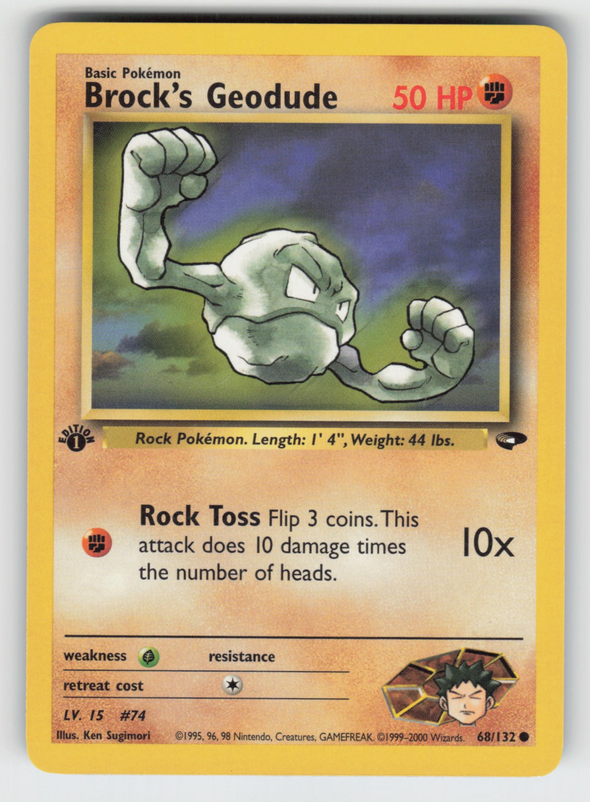 Brock's Geodude Unlimited Common Gym Challenge 068/132 NM