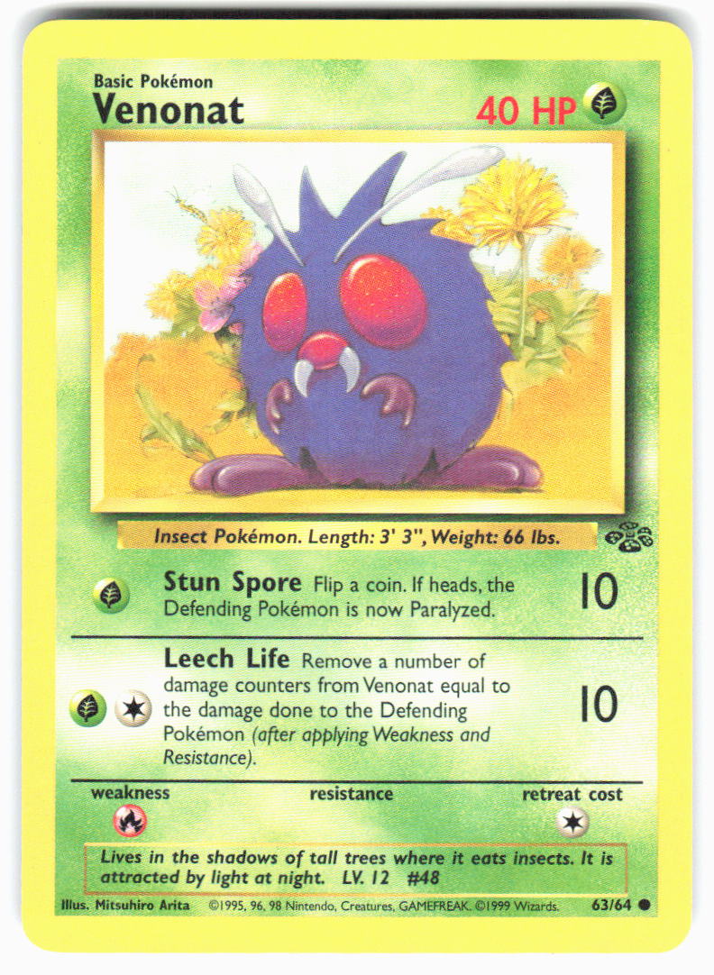 Venonat Unlimited Common Jungle 63/64 NM