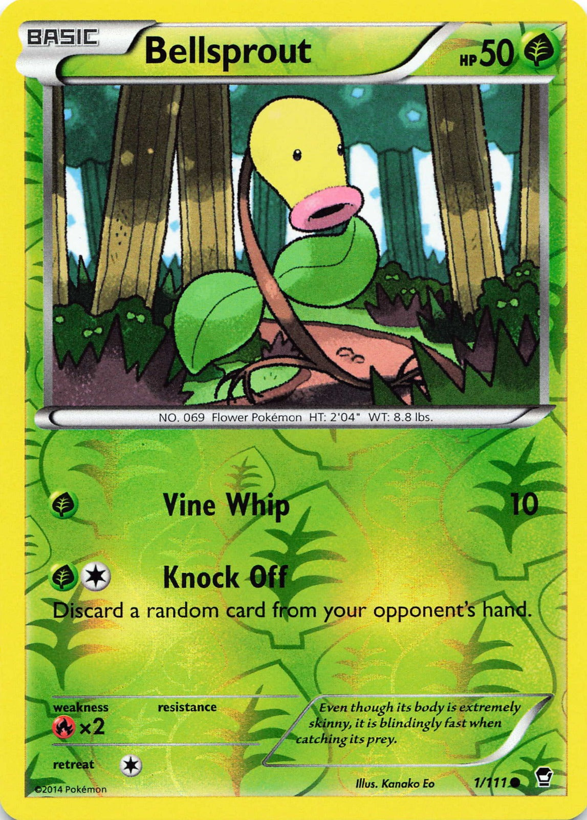 Bellsprout Reverse Holo Common XY - Furious Fists 1/111 NM