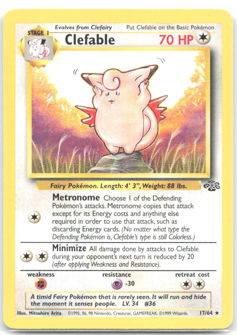 Clefable (17) Unlimited Rare Jungle 17/64 NM