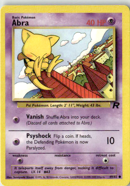 Abra Unlimited Common Team Rocket 49/82 NM