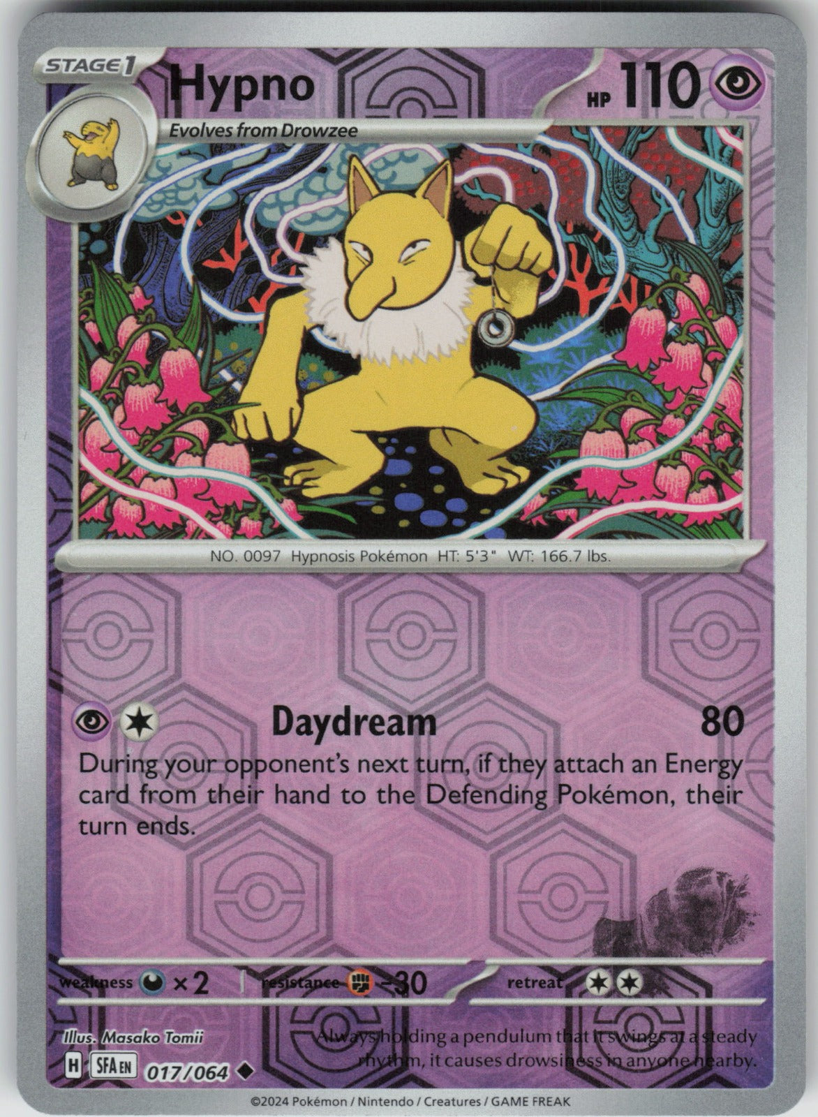 Hypno Reverse Holo Uncommon SV: Shrouded Fable 017/064 NM